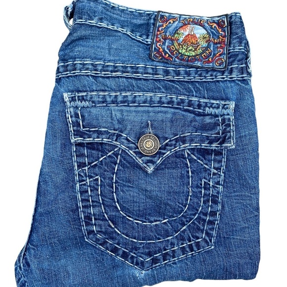 Vintage Embroidered Tab True Religion Jeans Size 34 Blue - Picture 5 of 15